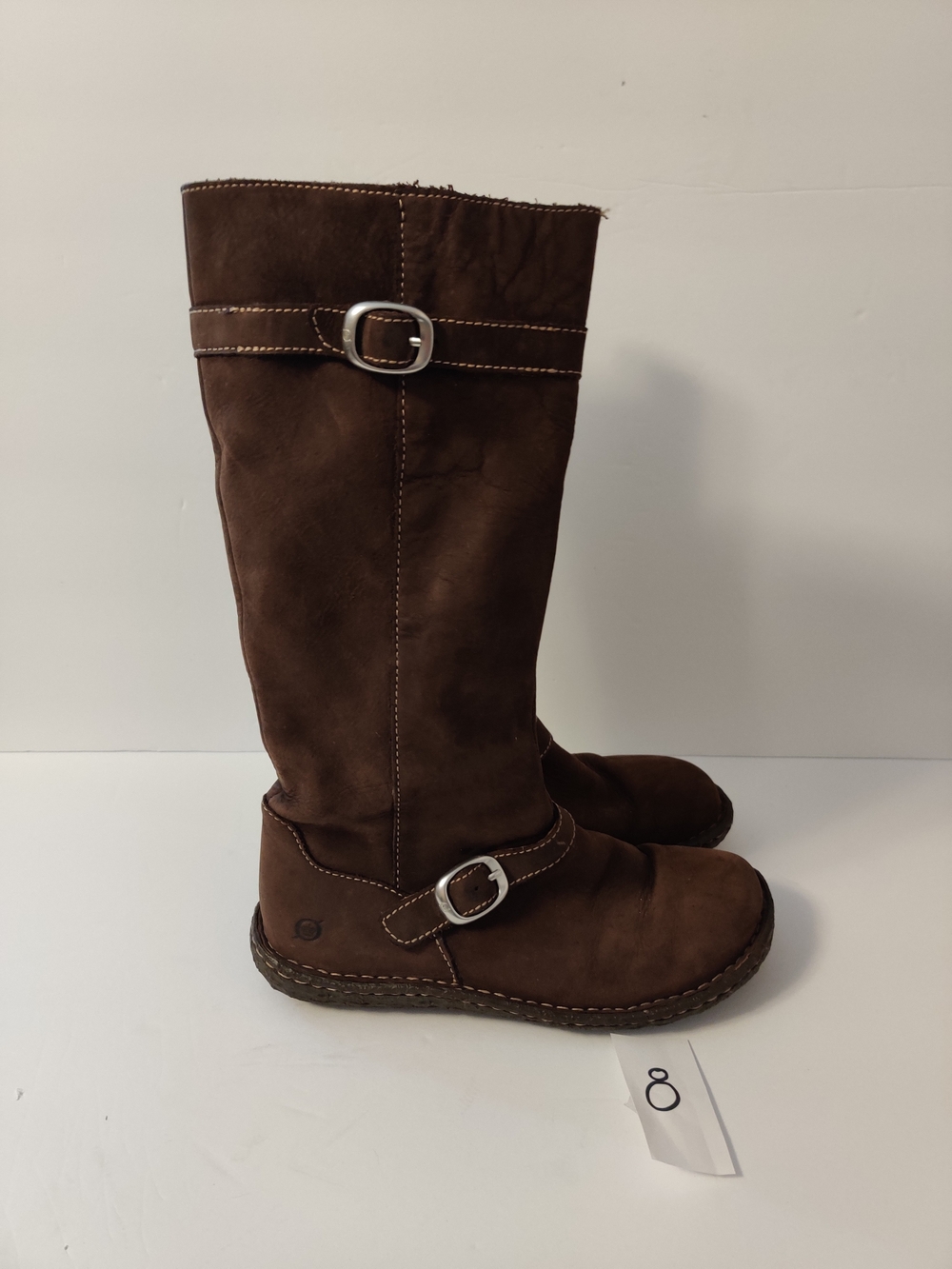 Born Brown Women's Knee-High Buckle Boots 39 US 8
